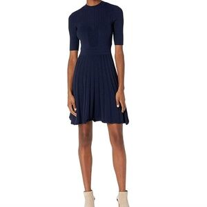 Ted Baker London Olivinn Mix Stitch Fit & Flare Sweater Dress